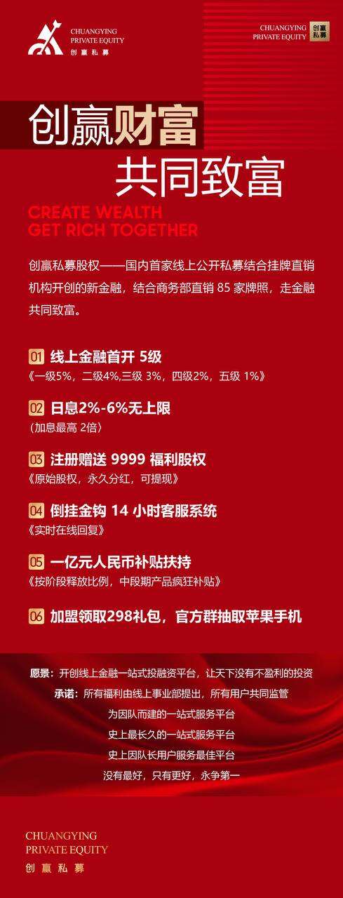创赢私募4.9号上线官方对接，全网招商加盟中，新模式，新时代，新玩法，团队福利丰厚