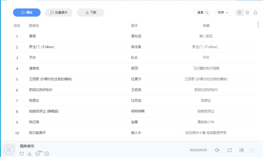  酷狗音乐歌曲试听项目单账号20-50当天见收益 可多开