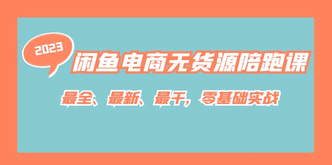  咸鱼电商无货源陪跑课，零基础实战